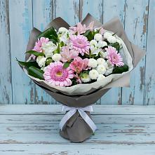 Букет цветов из:  Герберы, Альстромерии и Хризантемы #REPLACE_PRED# Бачатском