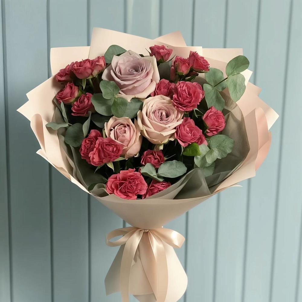 Букет цветов из: Гвоздики и Розы в Бачатском