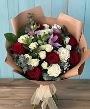 Букет цветов из:  Розы и Альстромерии в Бачатском