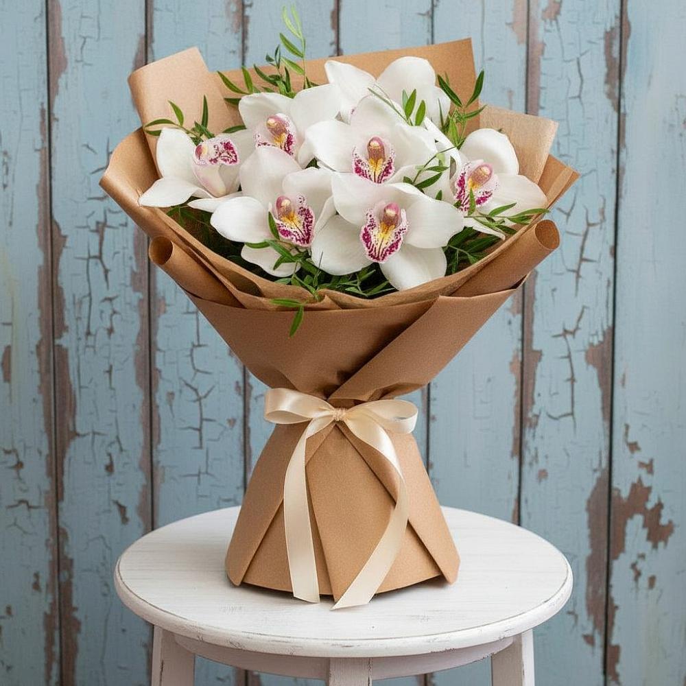 Букет цветов из: Орхидеи и Розы в Бачатском