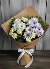 Букет цветов из:  Хризантемы и Розы #REPLACE_PRED# Бачатском