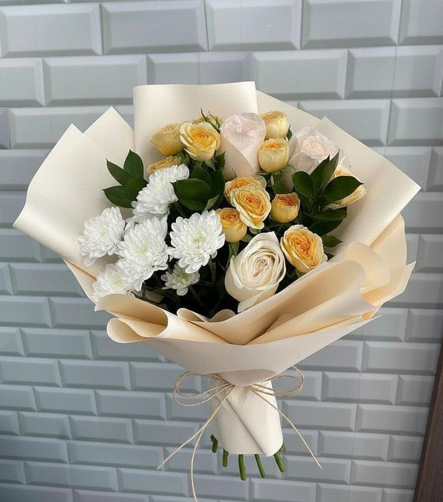 Букет цветов из: Розы и Хризантемы в Бачатском