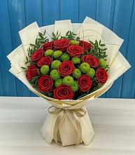 Букет цветов из:  Розы и Хризантемы в Бачатском