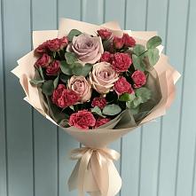 Букет цветов из:  Гвоздики и Розы в Бачатском