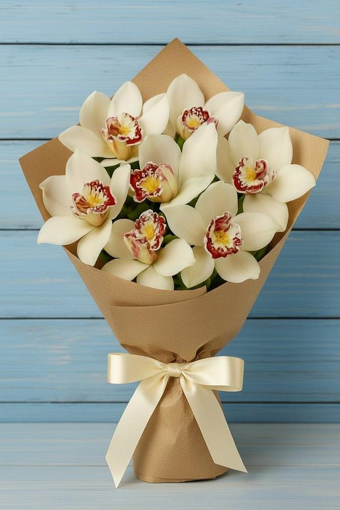 Букет цветов из: Орхидеи и Розы в Бачатском