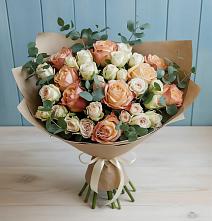 Букет цветов из:  Альстромерии и Розы в Бачатском